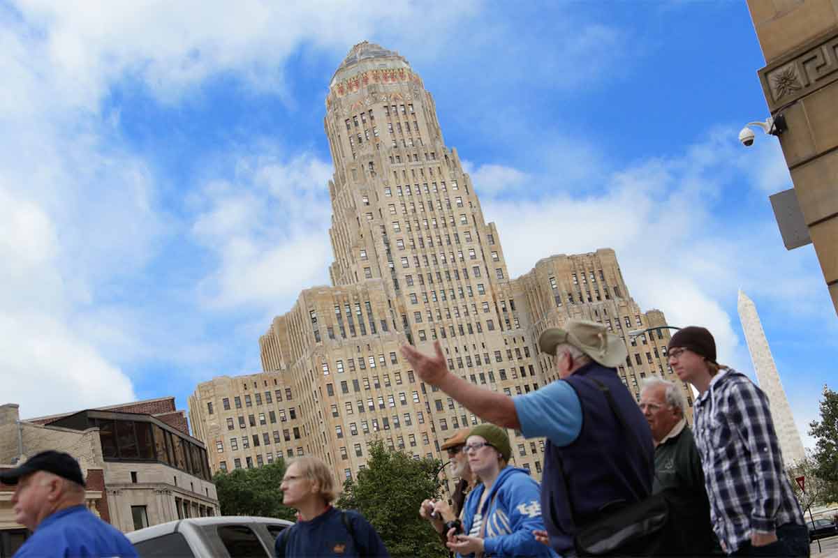 Tour outside of Buffalo City Hall