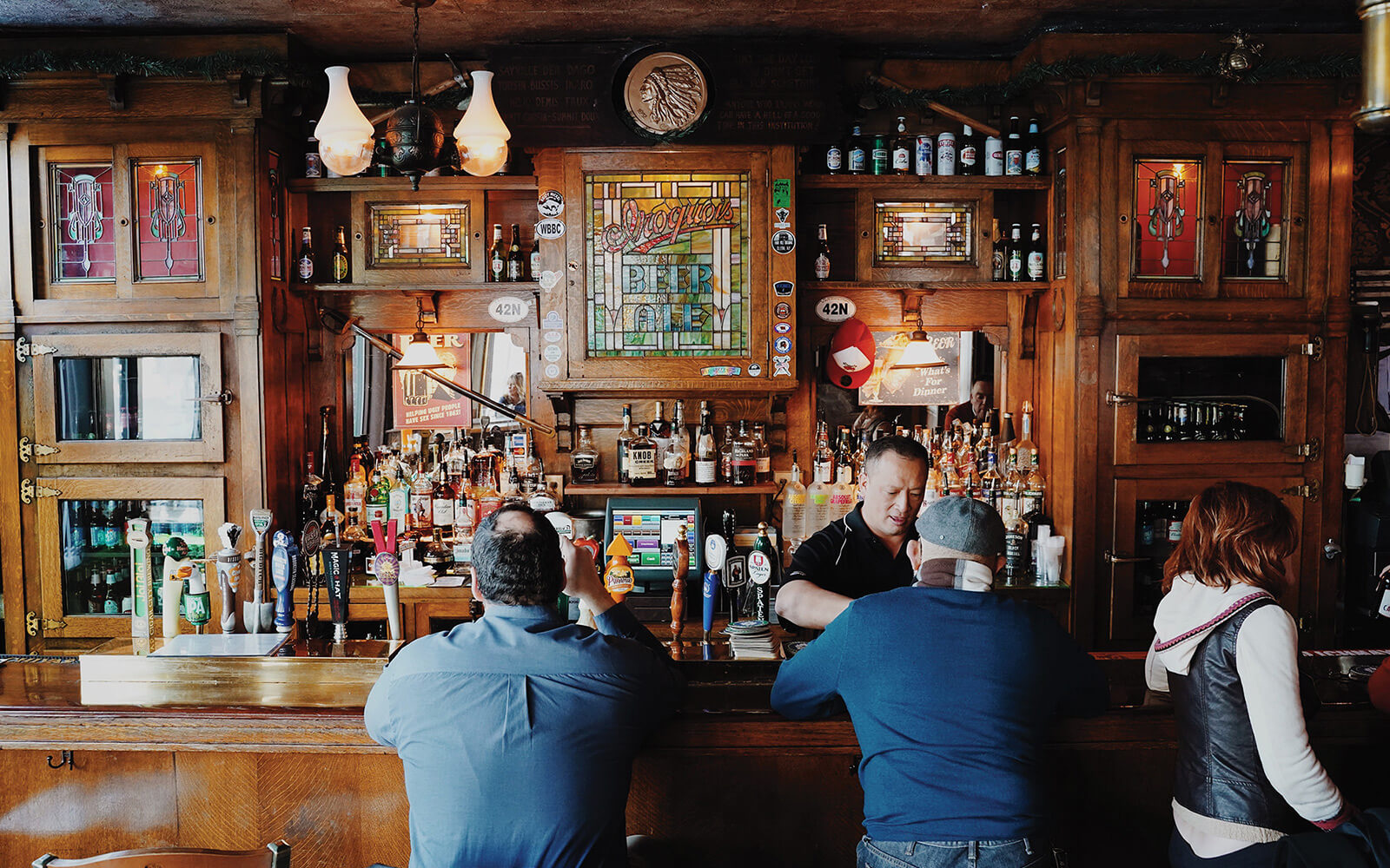 Interior shot of the bar counter at Ulrich&rsquo;s 1868 Tavern, Buffalo, NY&rsquo;s oldest bar