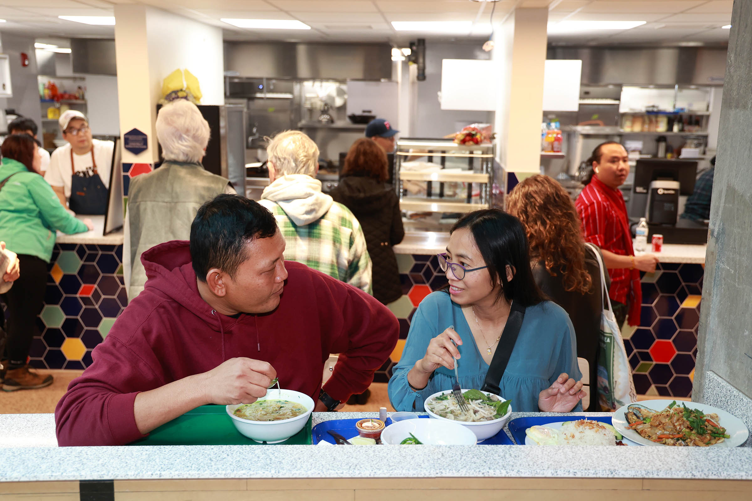Patrons enjoy a meal at the West Side Bazaar, photo by Sharon Cantillon